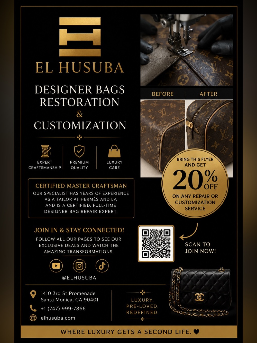 Men's Designer Bag Restoration Service - Brown